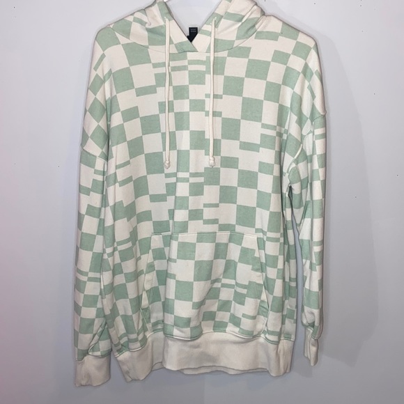 wild fable Tops - green checkered hoodie wild fable